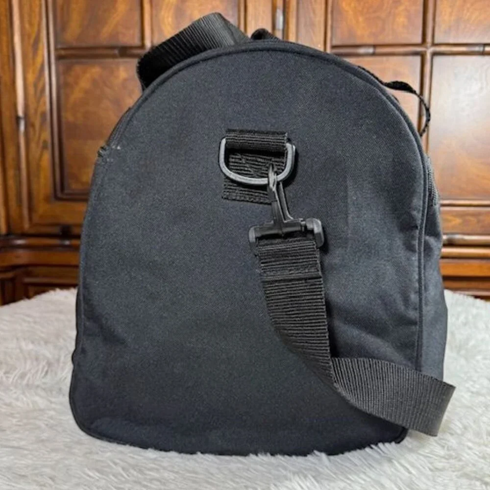 Vintage Black Embroidered Silver Golfer Canvas Duffel Bag